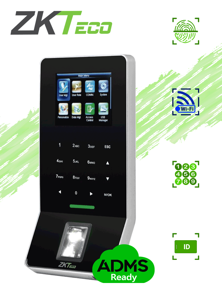 ZKTECO F22ID – Control de Acceso y Asistencia / 3000 Huellas / 5000 ...