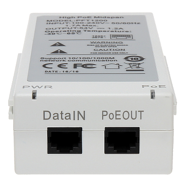 DAHUA PFT1200 - Inyector Hi-Poe Midspan Gigabit/ Soporta PoE/PoE+/ Soporta Hi-PoE 60 Watts para PTZ/ Indicadores Led de Status/ Funciona con Extensor: PFT1300 para conexión en Cascada/ Instalación en Pared/ - Imagen 4