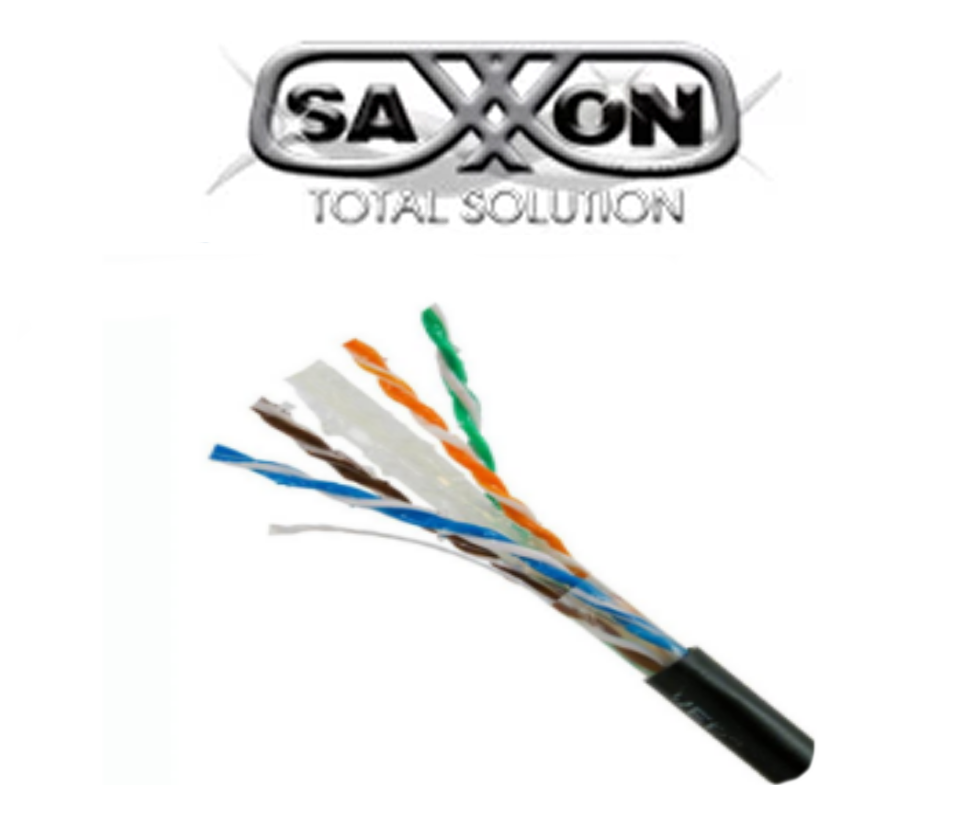 SAXXON OUTPCAT6GCOPEXT- Bobina de Cable UTP Cat6 100% Cobre con Gel/ 305 Metros/ Uso Exterior/ Color Negro/ Cumple con Estandares: ISO/ IEC 11801 Ed2; EIA/ TIA568/ Ideal para Cableado de Redes y Video/ - Imagen 3