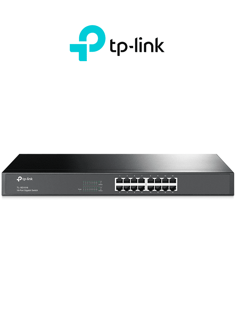 TP-LINK TL-SG1016 - Switch Gigabit no administrable de 16 puertos 10/100/1000 Mbps para rack