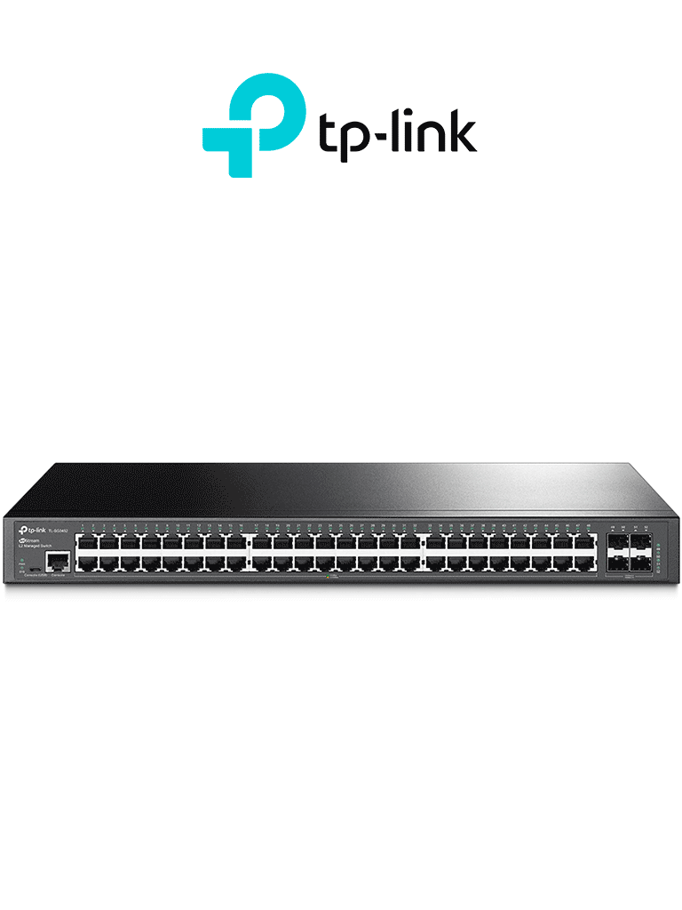 TP-LINK SG3452 - Switch Omada SDN administrable con 48 puertos Gigabit y 4 puertos SFP, funciones sFlow, QinQ y QoS, administración centralizada OMADA.