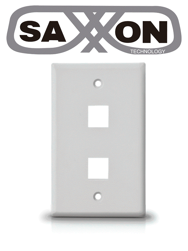 SAXXON A1752A - Placa de pared / Vertical / 2 Puertos tipo keystone / Color blanco