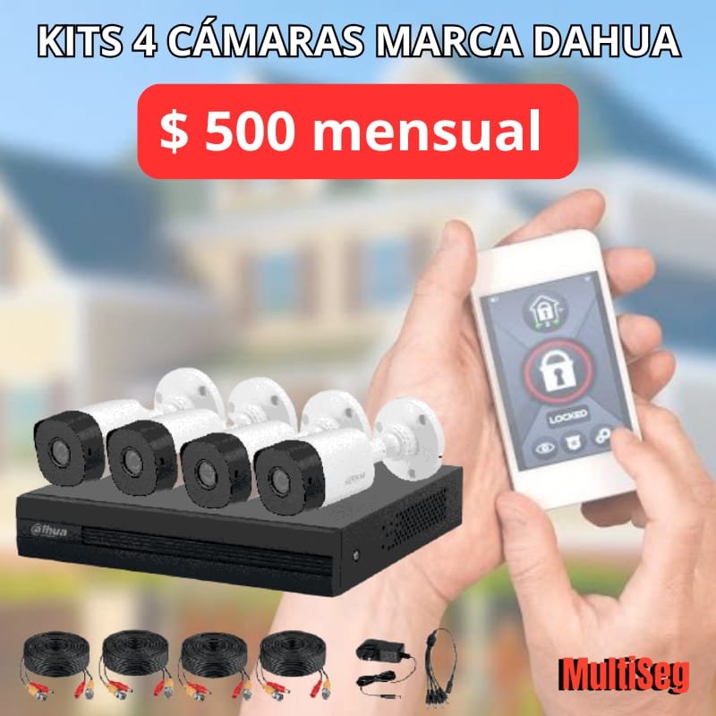 KITS 4 CÁMARAS DE 1 MPX A PAGOS