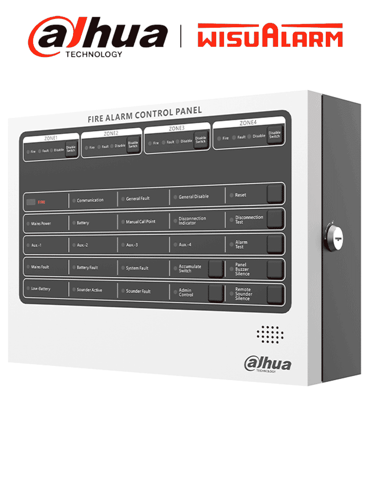 DAHUA WISUALARM HY-C102-4 - Panel de Alarma Contra Incendios/ Convencional de 4 Zonas/ Hasta 32 Detectores por Zona/ 4 Contactos Secos/ Interfaz RS-485/ Ethernet/ Cumple Norma EN54-2,EN54-4/ IP30/ Alimentación 90 V CA a 270 V CA/ #LoNuevo #Wisualarm