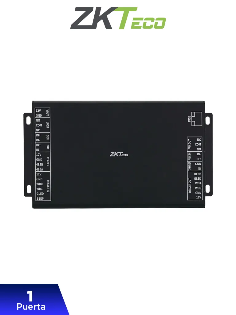 ZKTECO DE10 - Unidad de Control de acceso para controlar 1 puerta por medio de PoE / Compatible con panel InbioPCC800 / #NEWZK