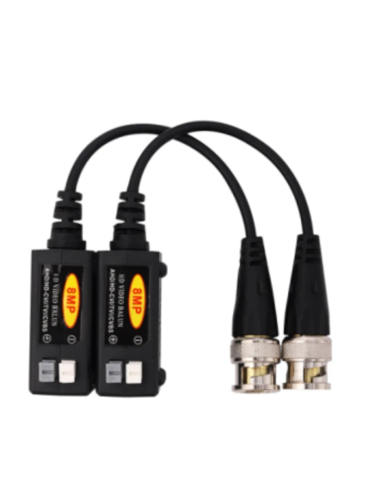 SAXXON VB - 01 Par de Transceptores Pasivos 4K (Video Baluns), Botón Push Superior, Empalmes Ordenados, 4K hasta 150m, 4MP a 200m, 1080p hasta 250m, Soporta HDCVI/HDTVI/AHD/CVBS