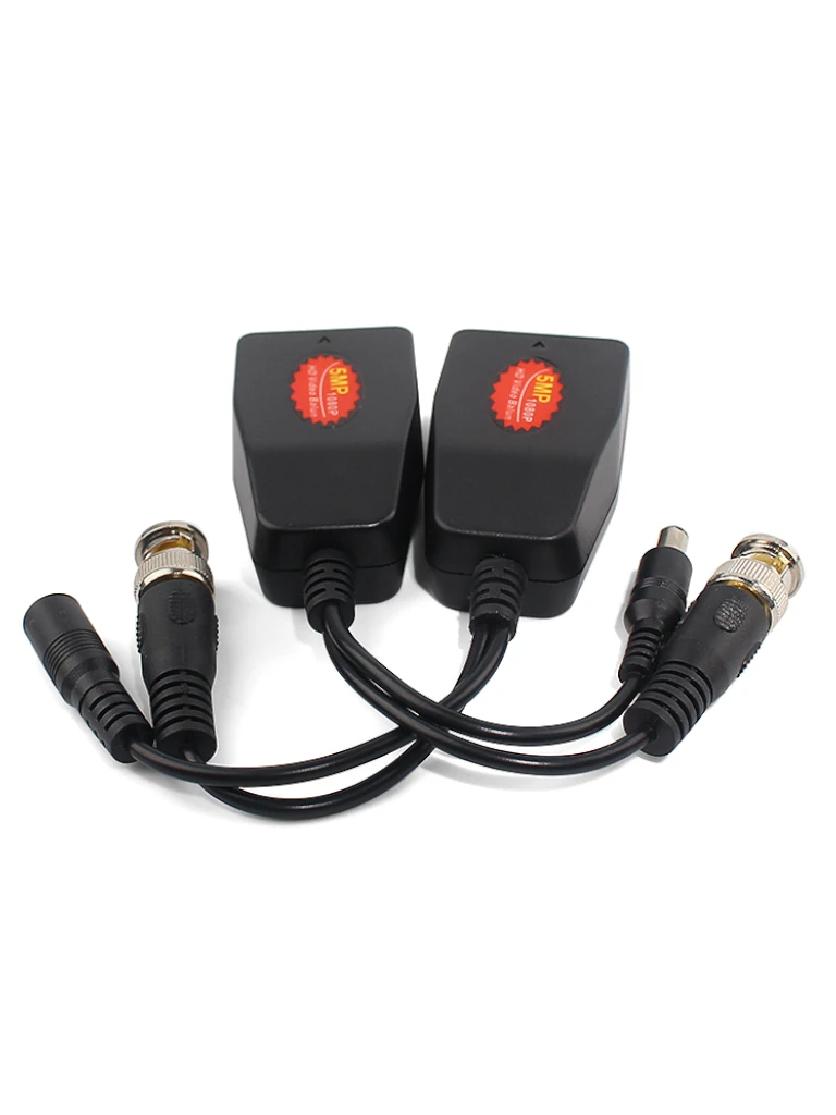 SAXXON VB-04 - Par de transceptores 4K para video y energía, con entradas RJ45, 4K hasta 150m con CVI, 4MP y 2MP hasta 250m