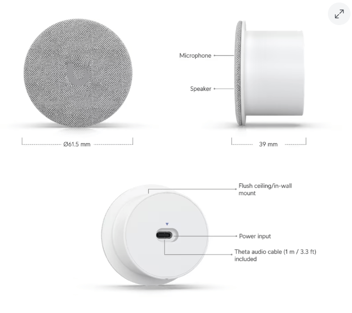 UBIQUITI KIT UVC-AI-THETA + UVC-AI-THETA-AUDIO - Kit de videovigilancia que integra cámara modular y módulo de audio para captura de video y sonido en interiores. Diseño discreto, analítica inteligente y gestión centralizada mediante UniFi Protect. - Imagen 5