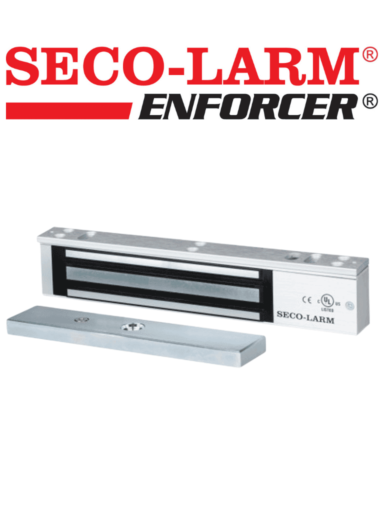 Seco-Larm E941SA600PQ - Cerradura de puerta electromagnética 280Kg/ 600 Lb con LED y sensor