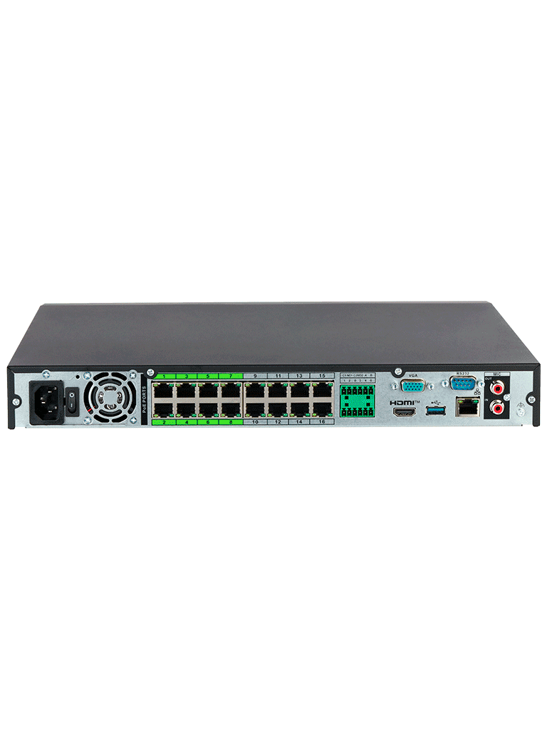 DAHUA DHI-NVR5216-16P-EI2 NVR IP WizSense de 16 canales 1U/ 16PoE/ 2HDD/ H.265+/384 Mbps/ AcuPick / N+M cluster/ IA por grabador: FD y FR /Protección perimetral/ SMD Plus/ HDMI 8K/ - Imagen 3