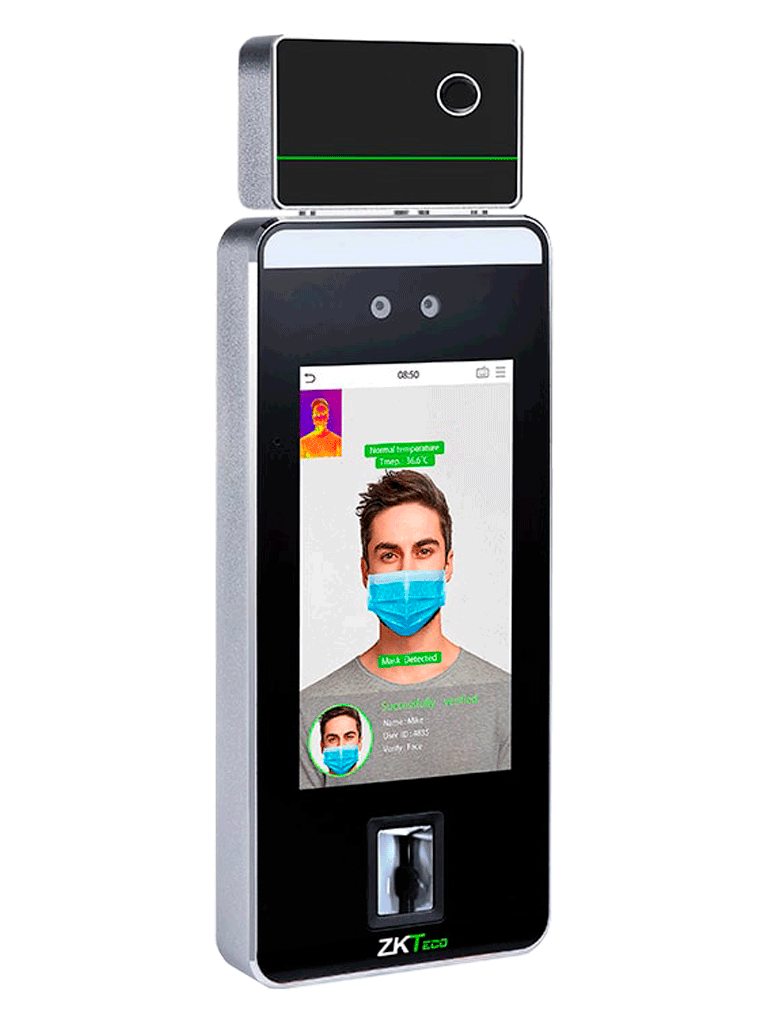 ZKTECO SPEEDFACEV5LTI -Terminal de Reconocimiento Facial / Palma / Huella con Medición de Temperatura y Detección de Cubrebocas / Código QR / Serie Visible Light / Anti-Suplantación - Imagen 4